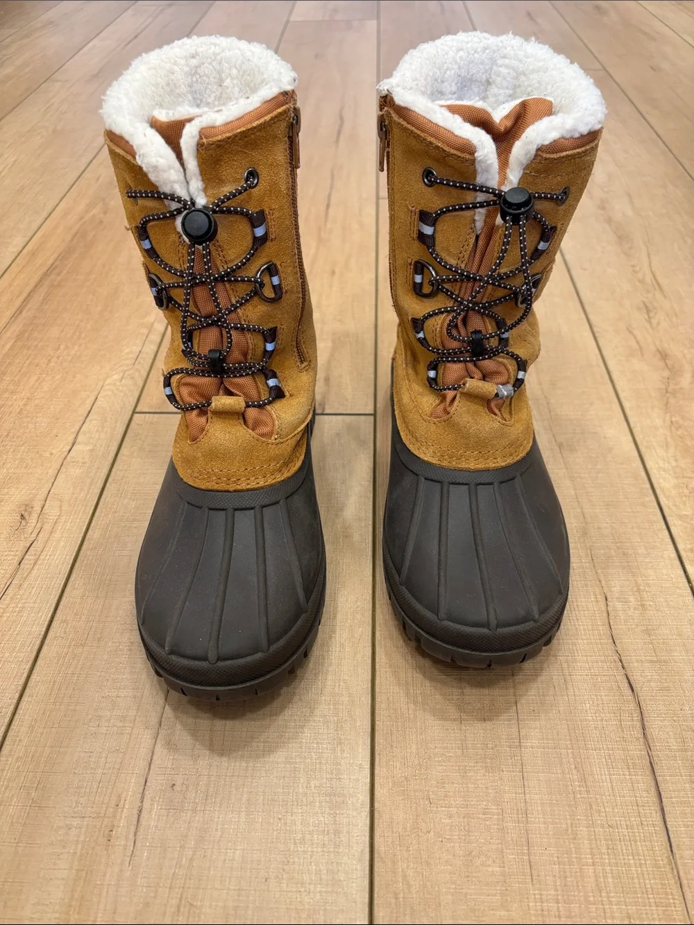 Lands' End Kids Tan and Brown Waterproof Winter Boots